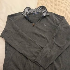 Vineyard Vines Gray Quarter-Zip Pullover